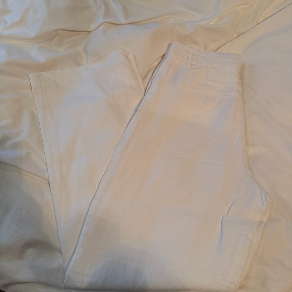 Linen Aritzia Effortless Pant White - Picture 4 of 6